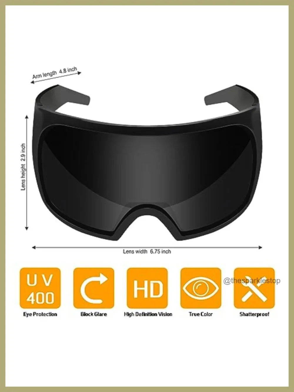 Oversized Wrap Around Sunglasses UV Protection Cyberpunk Shield Shades